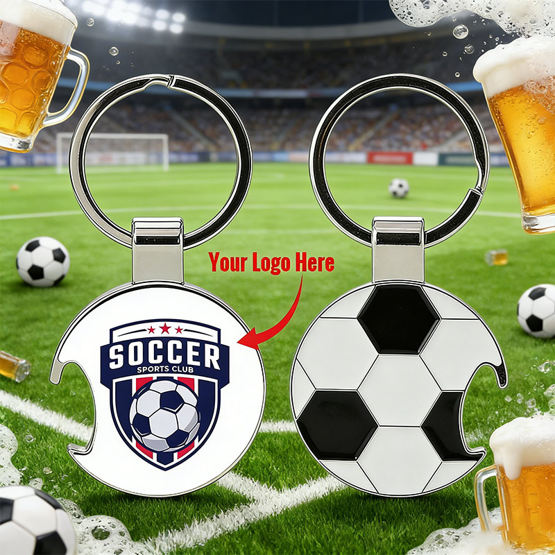Personalized Bottle Opener Keychains Soccer Keychains and Custom Team Logo Gift for Soccer Fans