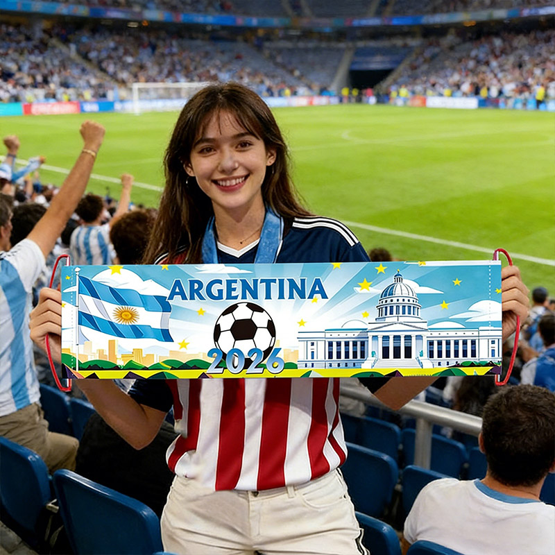 2026 Soccer Match National Flag 4 Pack Banners Handheld National Flag Banners for Soccer Fans