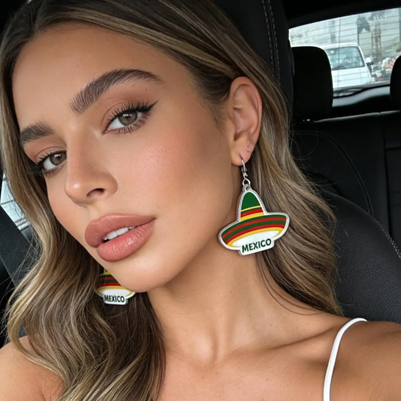 2026 Mexico Acrylic Earrings A Gift for Soccer Fans