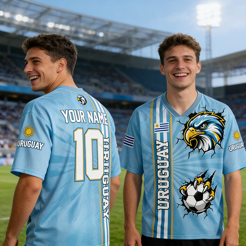 Personalized Uruguay Fan Mesh Jersey Shirt Custom Name Number Soccer T Shirt Eagle Supporter Gift