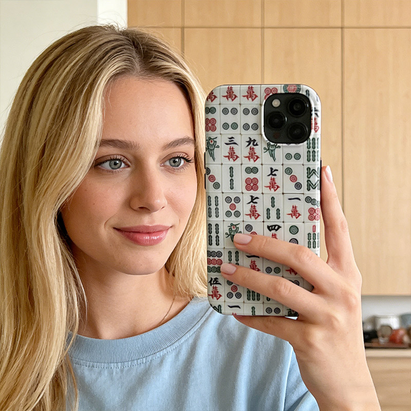 Mahjong Iphone Cases Unique Oriental Design Shockproof Cover Mahjong Lover