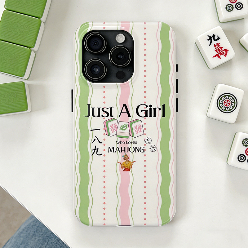 Mahjong Phone Case Just A Girl Who Loves Mahjong Retro Lucky Mahjong Tile Design for Mahjong Lovers