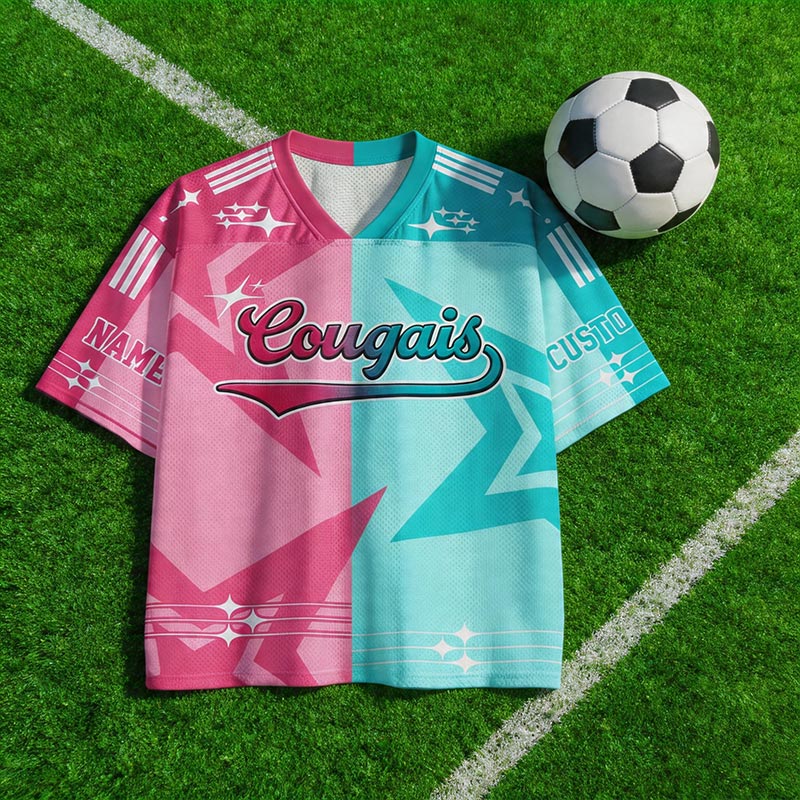 Personalized Soccer Mesh Jersey Custom Two-Tone Design with Name and Number Gift for Soccer Fans