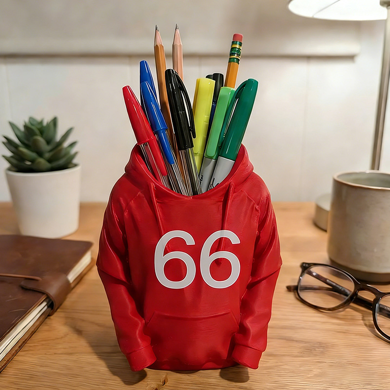 Personalized Hoodie Pencil Holder 3D Print Pencil Organizer Stand Sport Player Desktop Decor