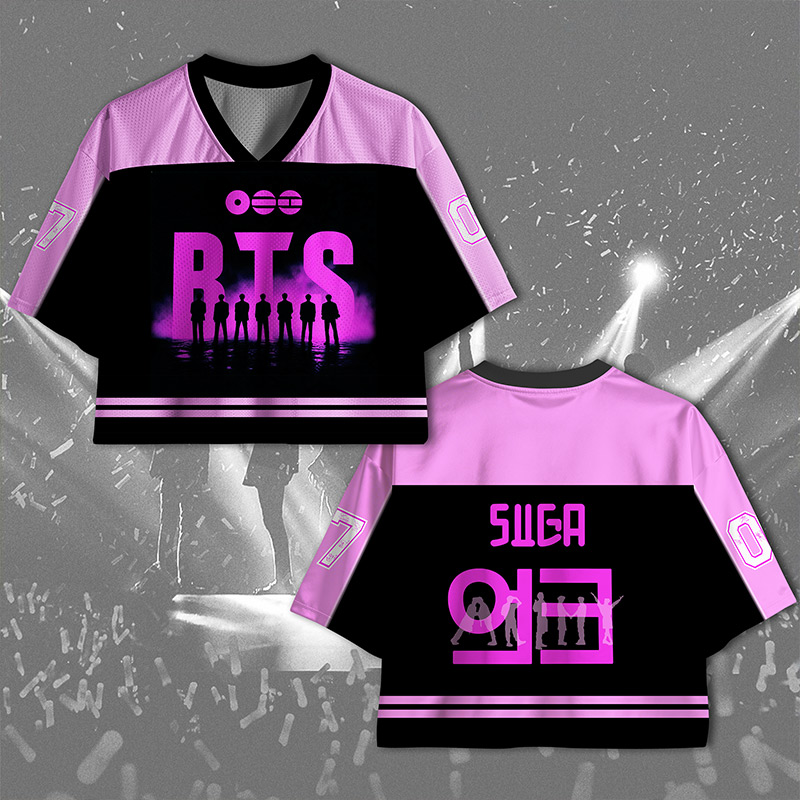 K-Pop Crop Top Jersey Purple Fan Jersey Merch Concert Outfif