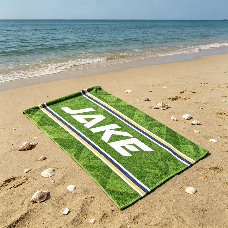 Personalized Soccer Field Beach Towel Minimalist Design with Custom Nam Gift for Soccer Fans