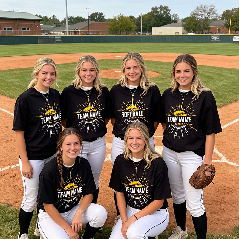 Personalized School Baseball and Softball Team T-shirts Custom with Team Name and Colors gift for Teammates