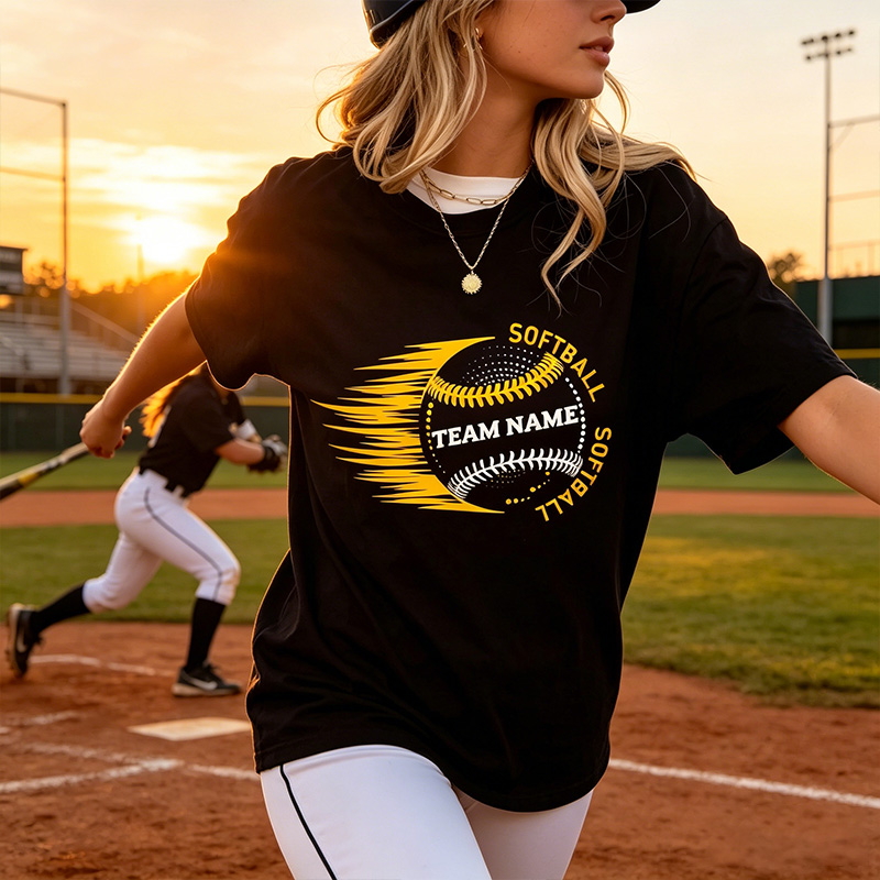 Personalized School Baseball and Softball Team T-shirts Custom Team Name and Colors Gift for Teammates