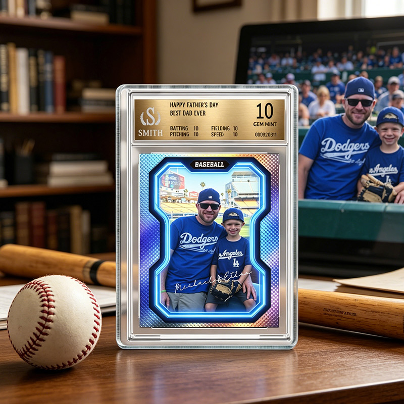 Personalized Acrylic Plaque Card Ratings Photo Best Dad Ever Father's Day Gift 