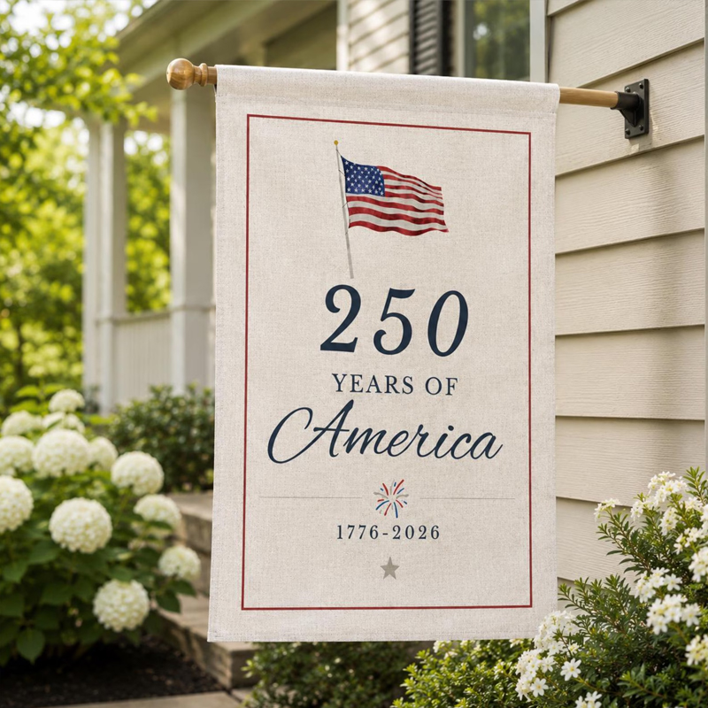 250 Years of America Garden Flag 4th of July Decor Summer Memorial USA Flag