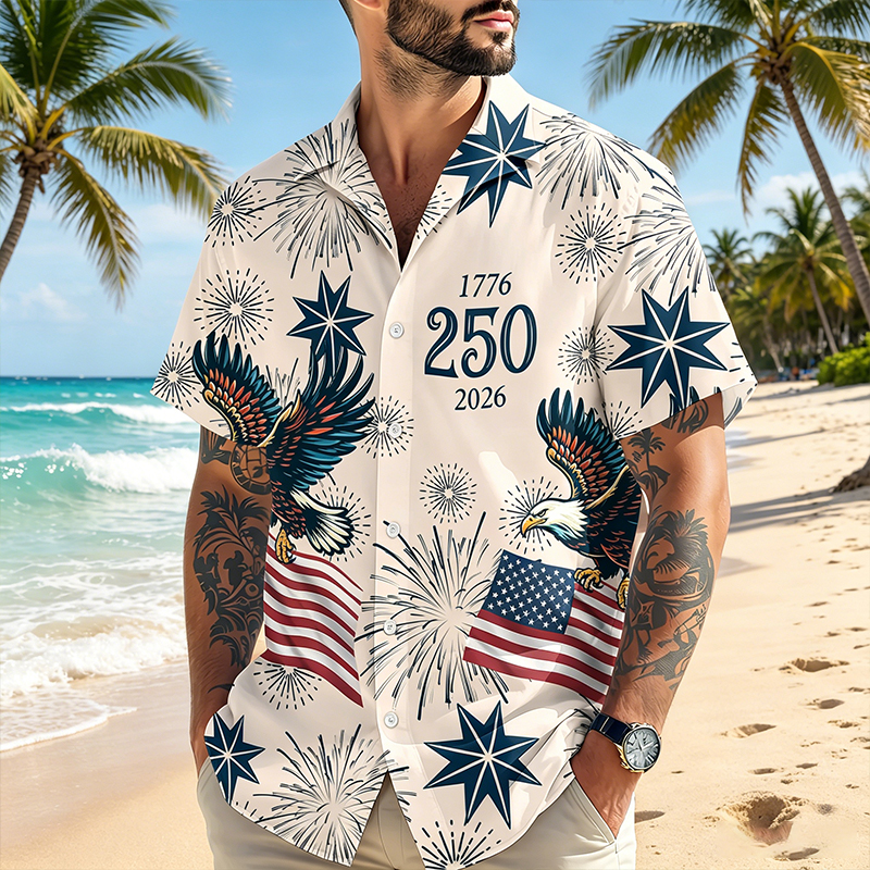 Personalized USA 250 Anniversary Eagle 1776-2026 Hawaii Shirt