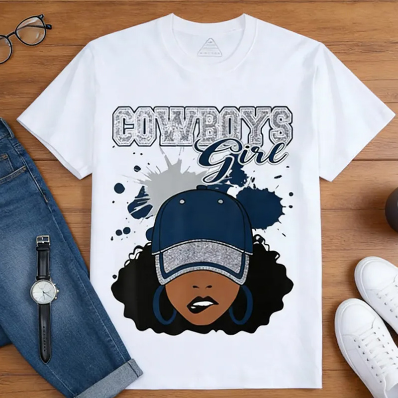 Personalized Football Cheerleading T-shirt Girl with Hat with Custom Team Name for Football Cheerleading Lovers