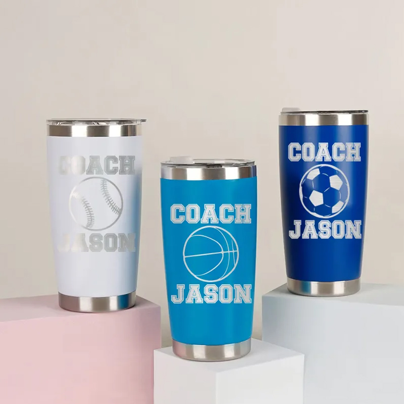 Personalized Tumbler with Custom Name and Sport Icon