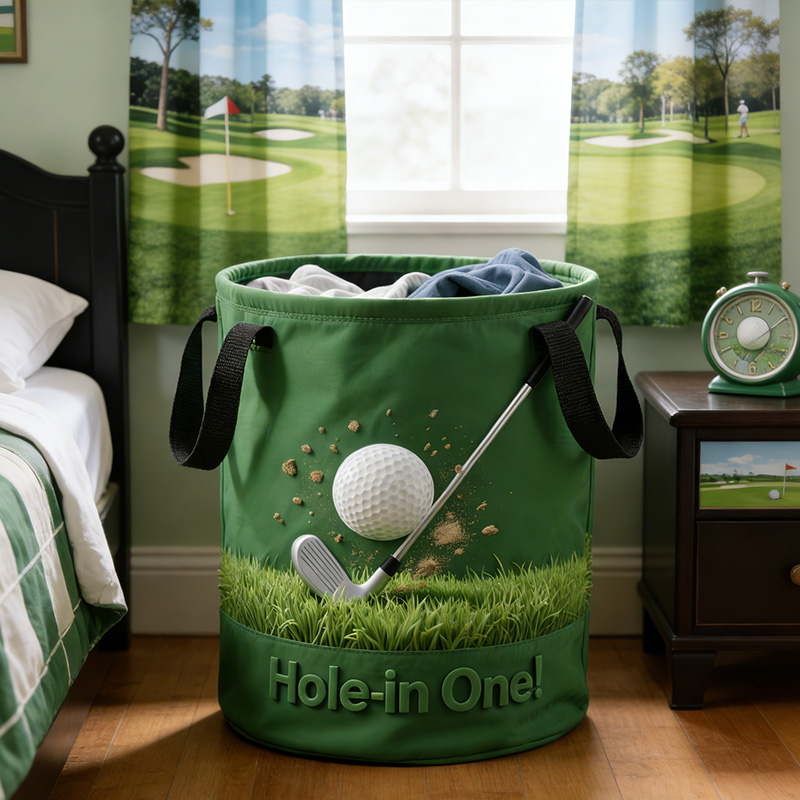 Personalized Golf Themed Storage Basket with Custom Text Name Gift for Golf Lovers