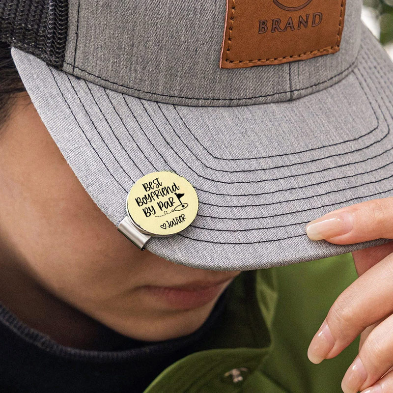 Personalized Best Husband By Par Golf Ball Marker Magnetic Hat Clip with Name Valentine's Day Birthday Gift for Golf Enthusiast