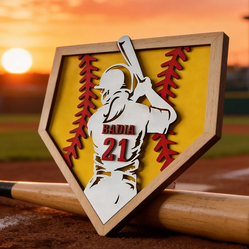 Personalized Softball Name Sign 3D Softball Plaque Gift for Softball Lovers Softball Girls