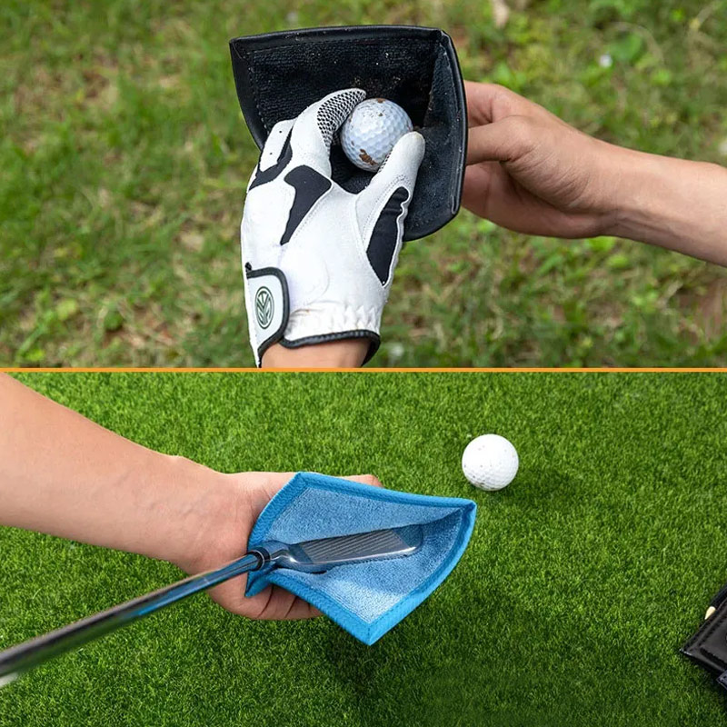 Personalized Leather Absorb Water Golf Towel with Golf Tees Retractable Clip Portable Accessories Birthday Gift for Golf Lovers