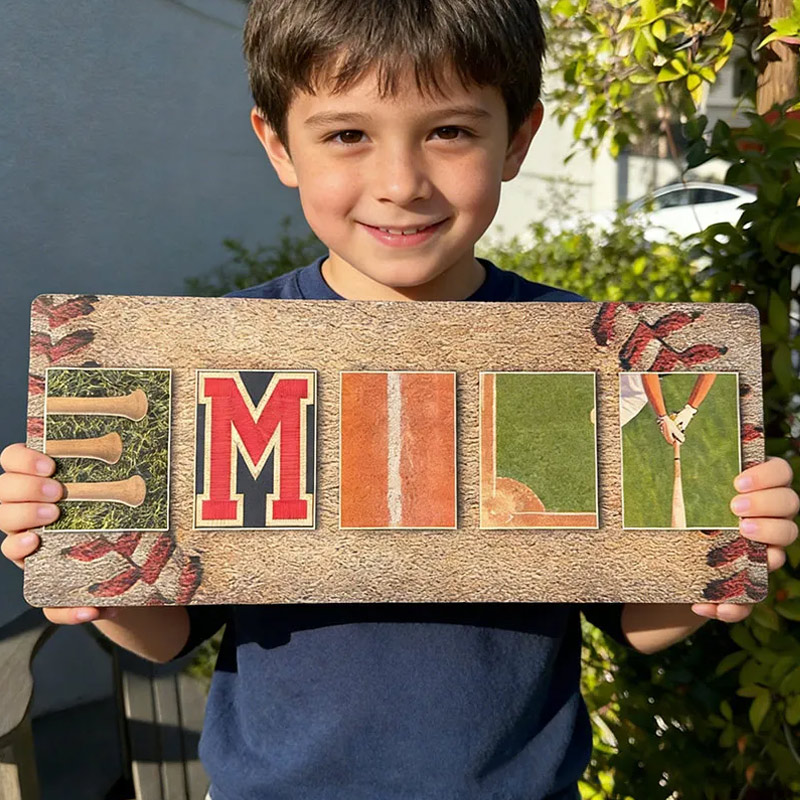 Personalized Baseball Wood Sign Baseball Team Gifts for Boys Baseball Room Decor Custom Name