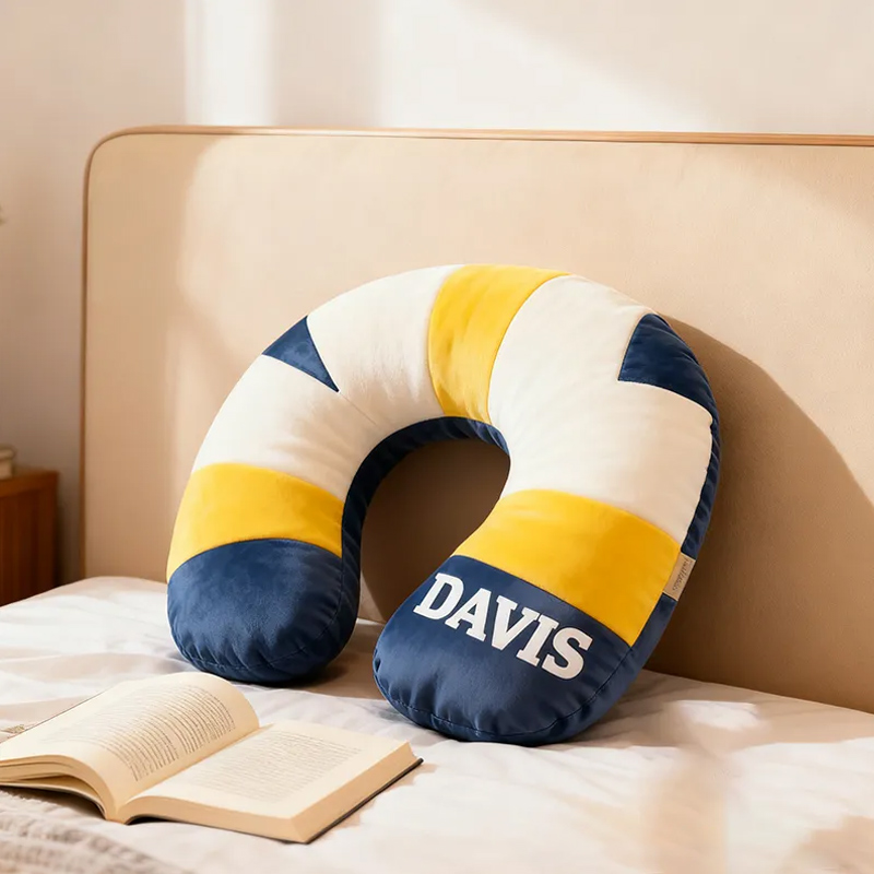 Personalized Volleyball U-Shaped Pillow with Custom Name Design