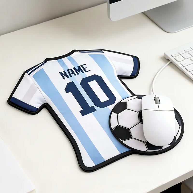 Personalized Soccer Jersey Mouse Pad with Custom Name and Number Design