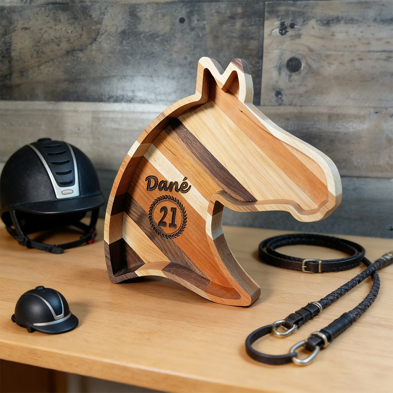 Personalized Horse Shaped Wood Tray Horse Lover Decor Gifts for Equestrian Enthusiasts
