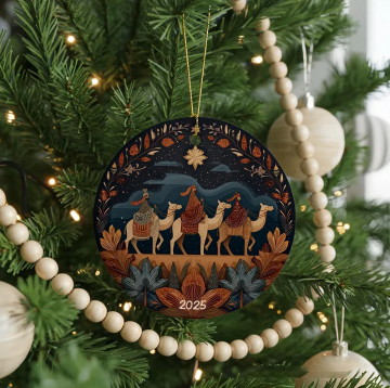 Personalized Three Wise Men Ceramic Ornament with Year Religious Gift Christmas Home Decor Gift Festival Gift