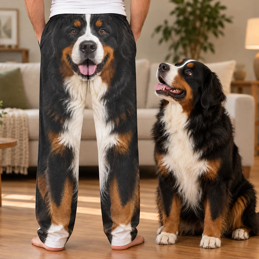 Personalized Pet Photo Gift For Pet Lovers -Custom Photo Funny Pet Face Pajama Pants