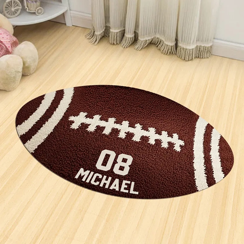 Personalize Your Football Rug with a Unique Custom Name and Number Design