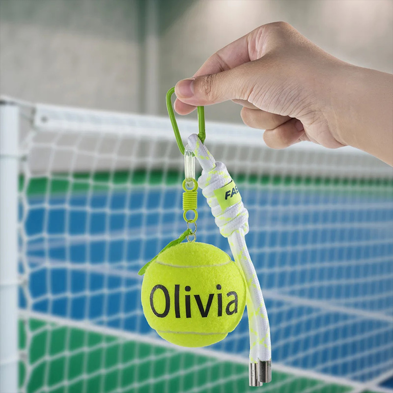 Personalized Tennis Ball Keychain with Name Bag Charm Christmas Birthday Team Gift for Coach Tennis Lovers Teammates