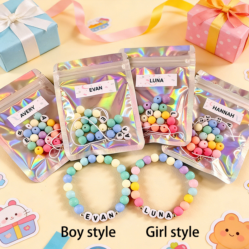 Personalized Name Bracelet DIY Friendship Bracelet Kit Birthday Party Favor Custom Letter Bracelets  Make Your Own Friendship Bracelets gift for boy and girl 