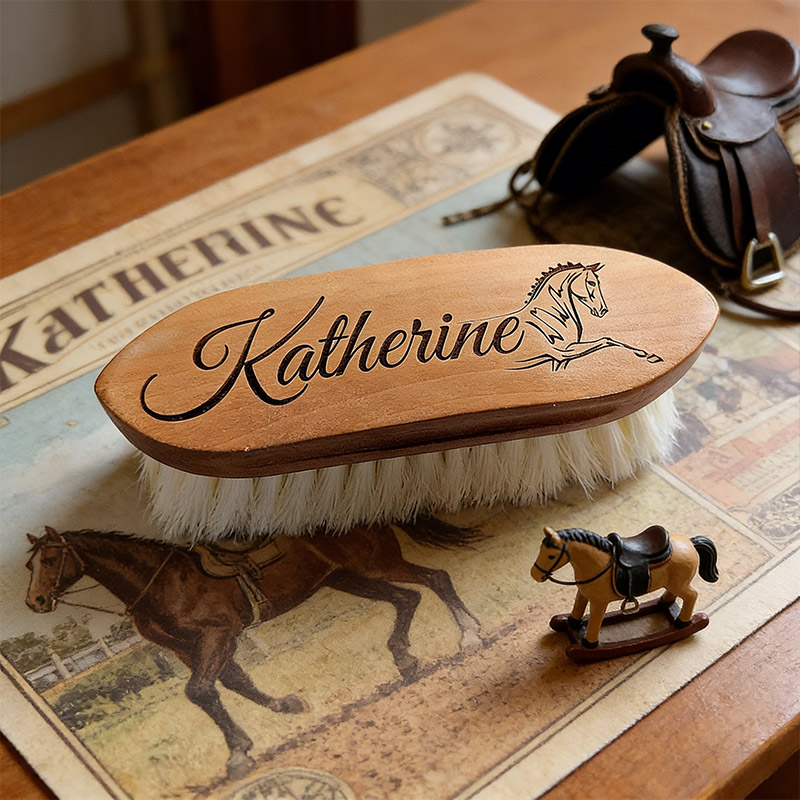 Personalized Horse Brush Custom Designs and Name Gift for Equestrian Enthusiasts