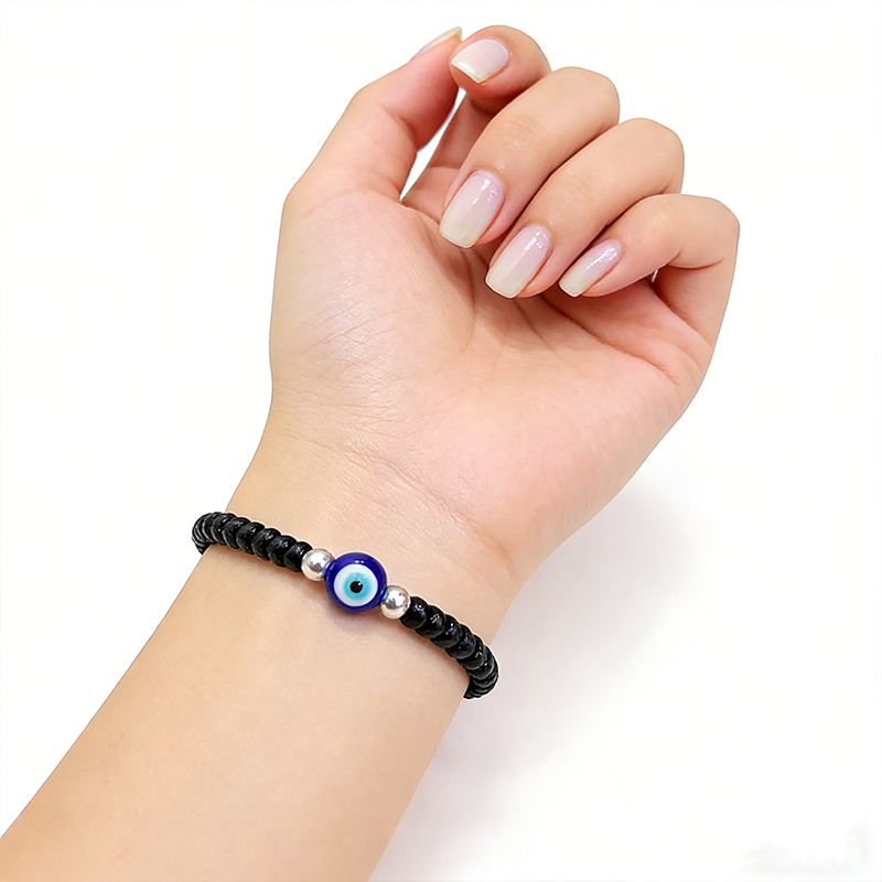 Personalized Evil Eye Bracelet Beaded Protection Jewelry Gift for Couples