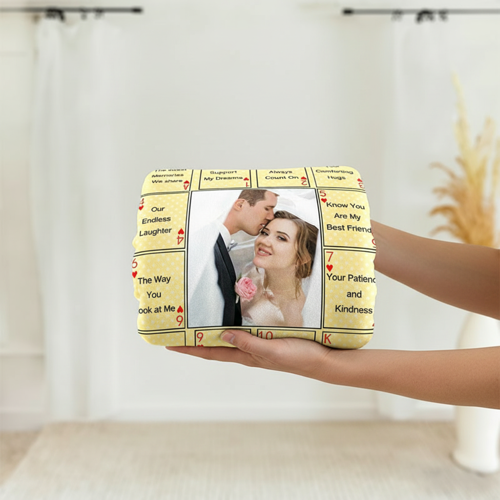 Personalized 12 Reasons Why I Love You Blanket Custom Photo Couple Blanket Gift Play Card Couple Blanket