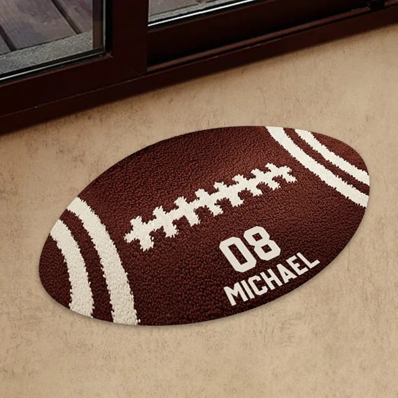 Personalize Your Football Rug with a Unique Custom Name and Number Design