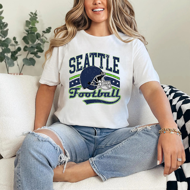 Personalized American Football Team T-Shirt Baseball Mom Shirt With Retro Helmet Design