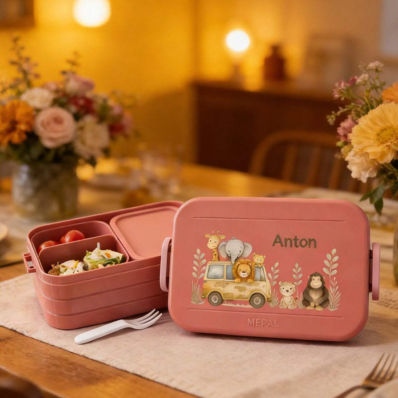 Personalized Mepal Lunchbox Animal World Lunchbox for Girls and Boys gift Personalized Birthday Gift School Enrollment Gift for kids