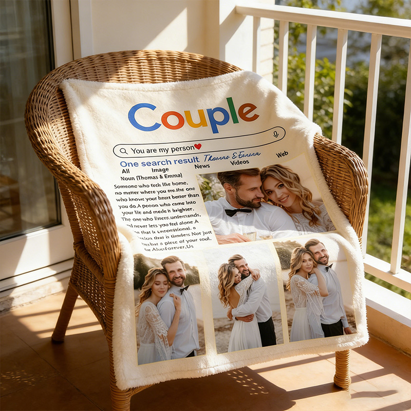 Personalized Editable Google Search Couple Photo Blanket Couple Funny Gift Valentine Gift for Couple Photo Customized Gift