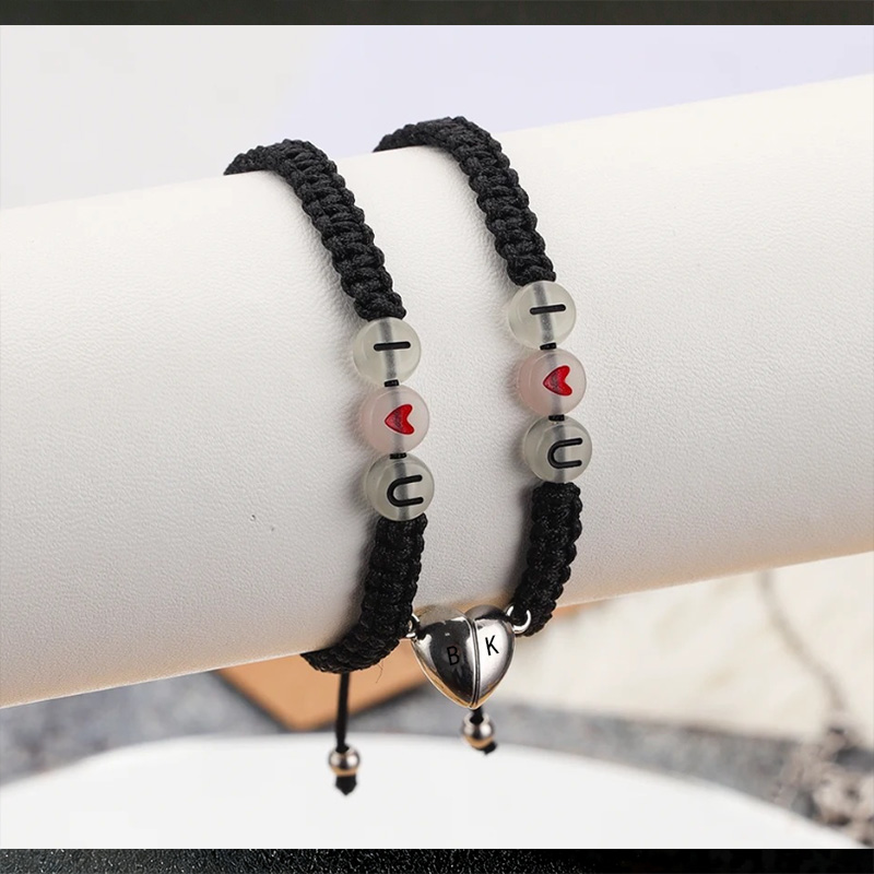 Personalized Heart Luminous Magnetic Bracelet Couple Matching Luminous Magnetic Bracelet Valentine's Day Gift for Her 