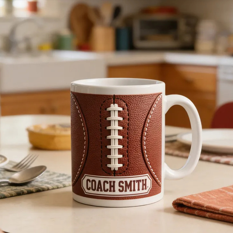 Personalized American Football Mug with Custom Name for Fans and Enthusiasts