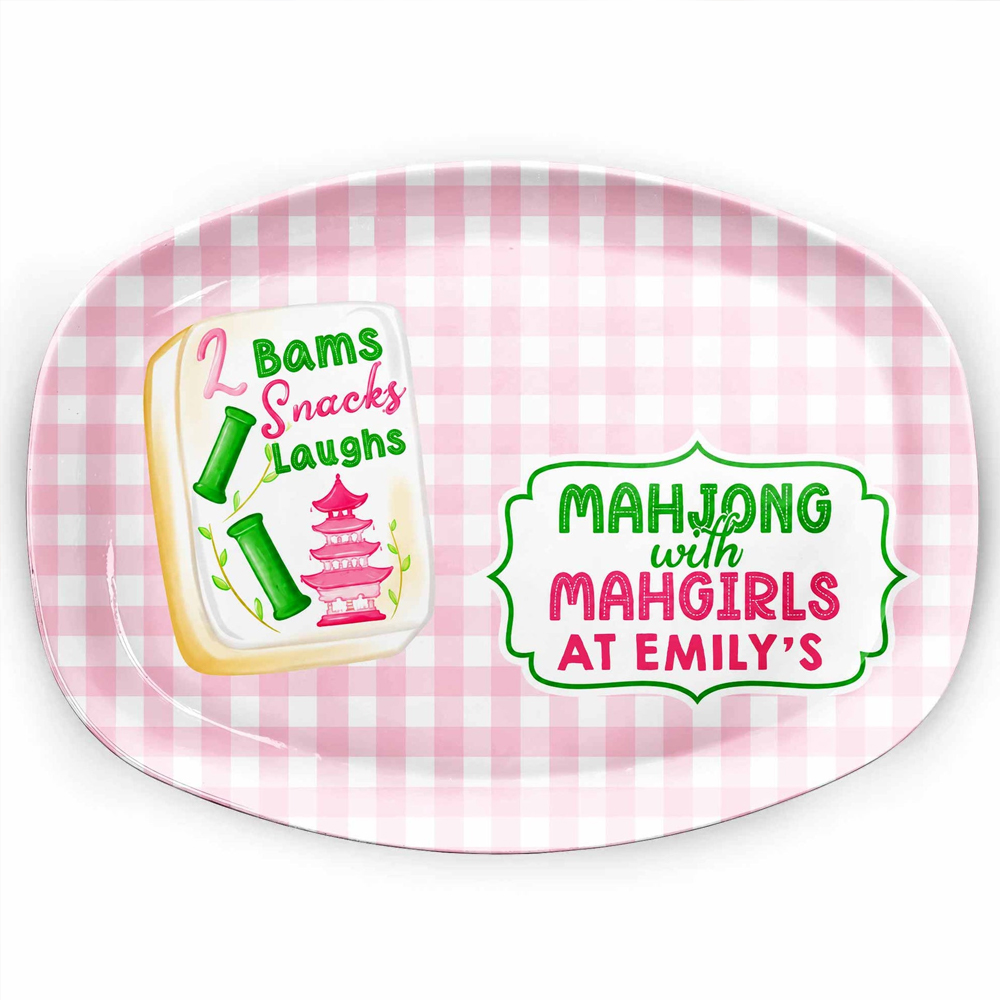 Personalized Plate Bams Snacks Laughs Mahjong With Mahgirls Gift For Bestie