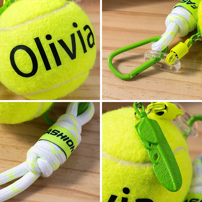 Personalized Tennis Ball Keychain with Name Bag Charm Christmas Birthday Team Gift for Coach Tennis Lovers Teammates