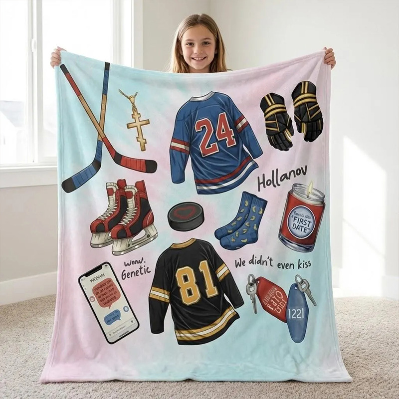 Personalized HR Hockey Romance Inspired Design Blanket with Custom Style For Fans