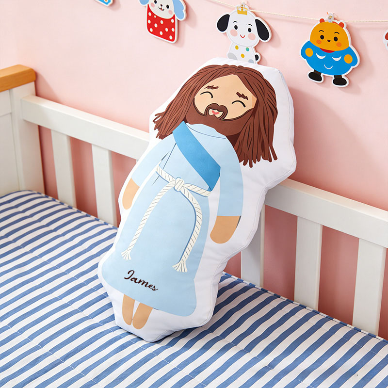 Personalized Jesus Pillow with Custom Name Religious Gift Graphic 3D Print Pillow Christian Jesus Pillow Prayer Corner Faith Gift
