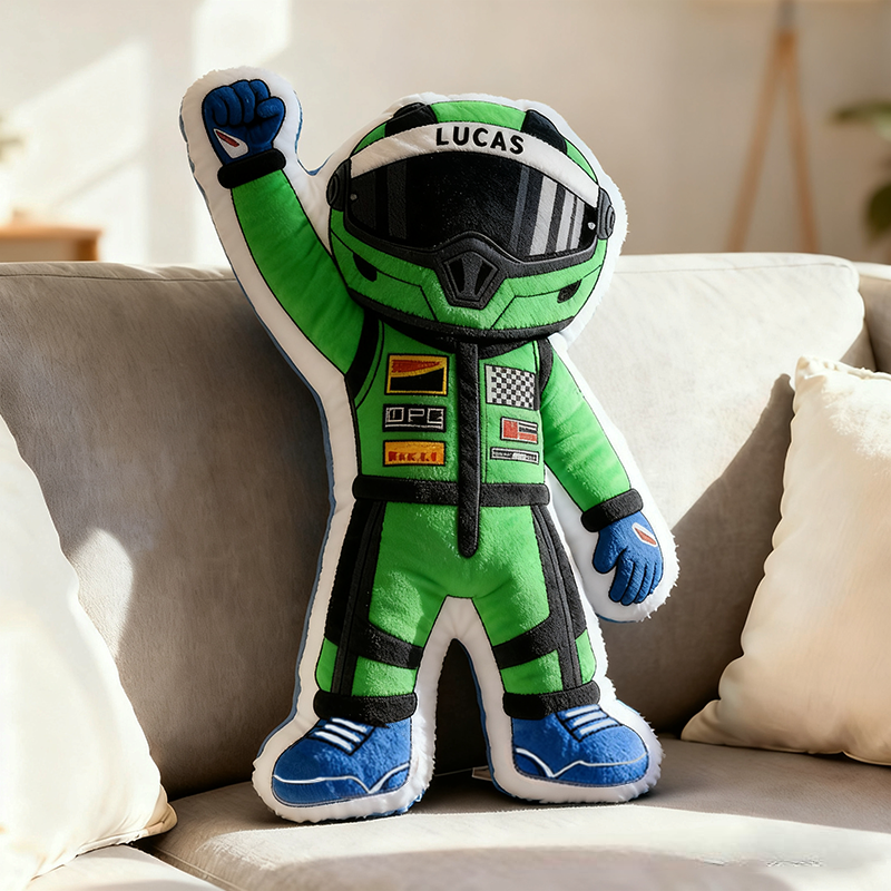 Personalized Winning Racer Throw Pillow Custom Name Graphic 3D Print Design Cushion Gift for Racers and Racing Lovers