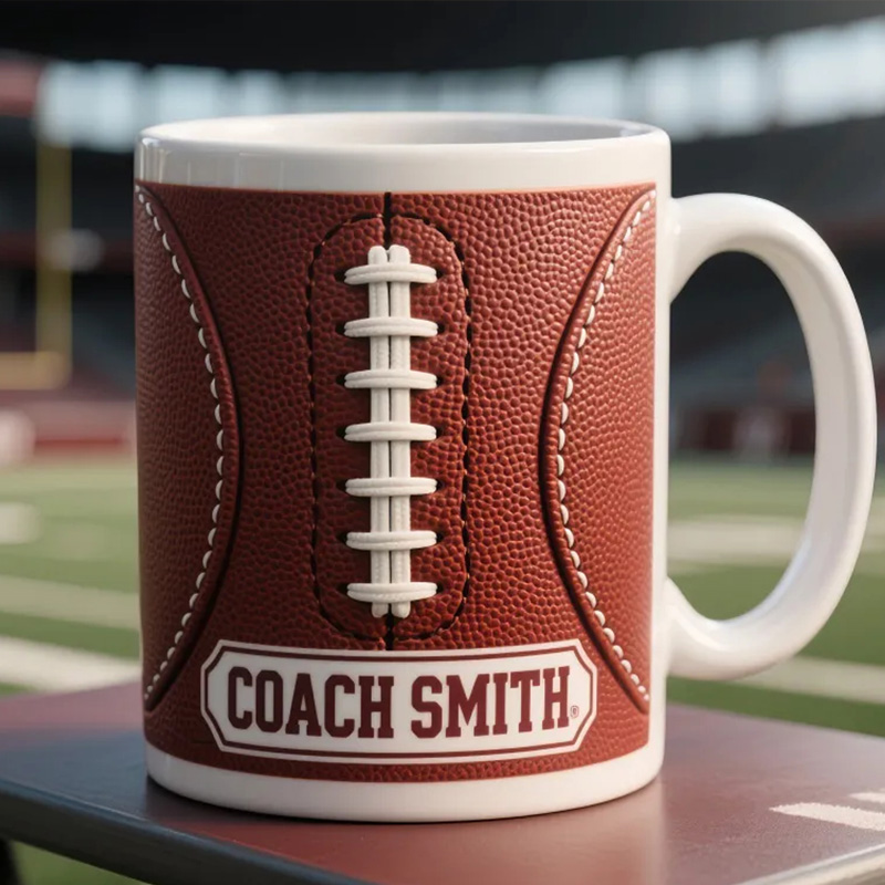 Personalized American Football Mug with Custom Name for Fans and Enthusiasts