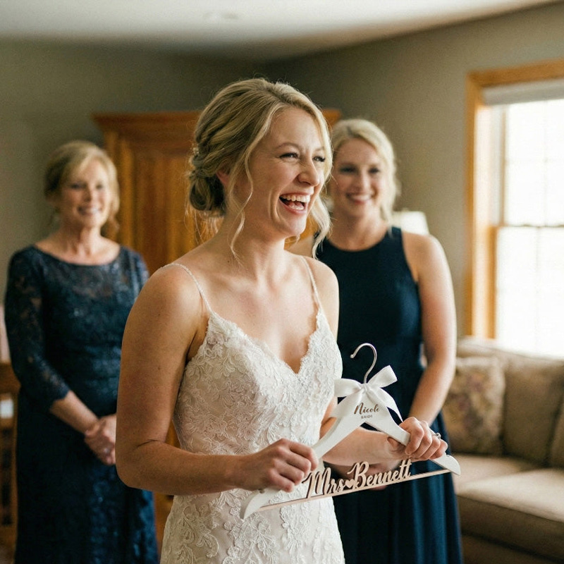 Personalized Wedding Dress Hangers Custom Bride Name Hanger for Wedding Dress Gift for Bridal