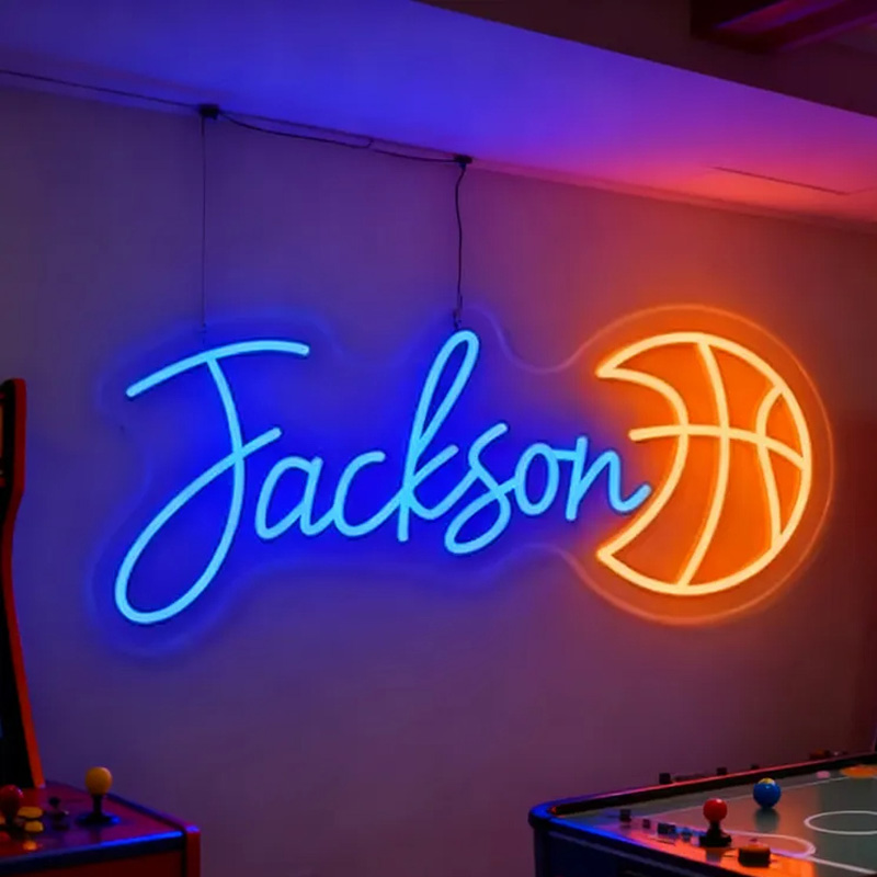 Personalized Basketball Neon Sign with Custom Name for Basketball Enthusiasts
