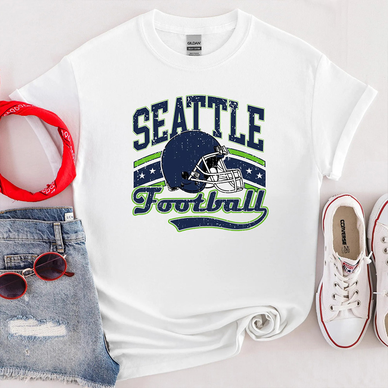 Personalized American Football Team T-Shirt Baseball Mom Shirt With Retro Helmet Design