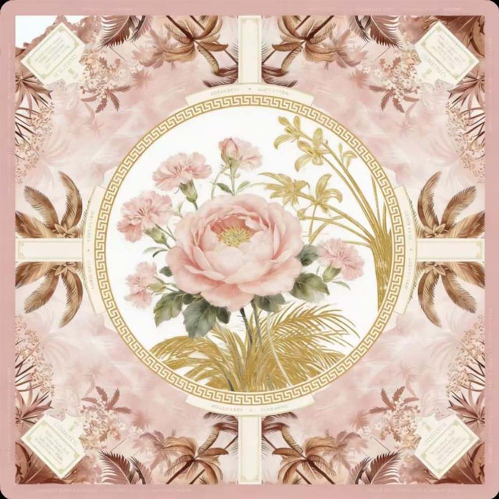 Lotus Mahjong Mat Botanical Game Table Pad Noise Reducing Gaming Desk Cover