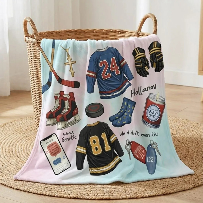 Personalized HR Hockey Romance Inspired Design Blanket with Custom Style For Fans